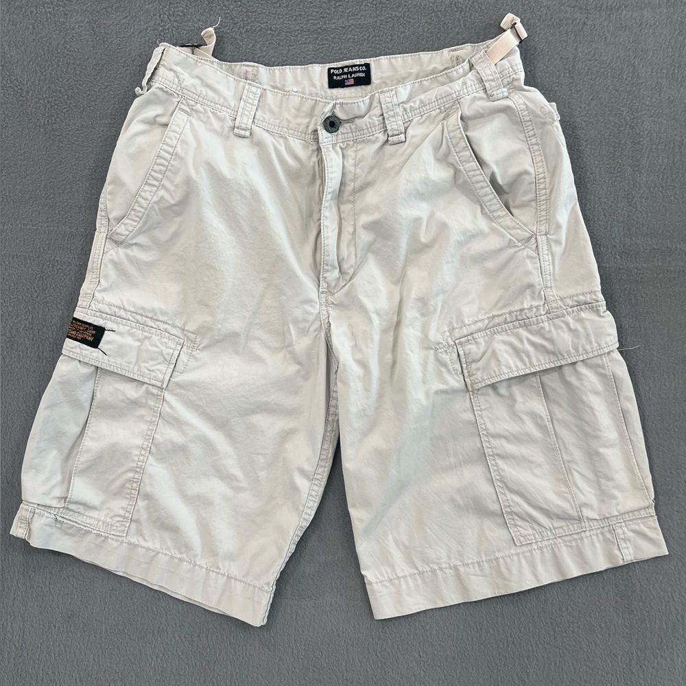 Polo Jeans Co Ralph Lauren Men’s Military Surplus Cargo Shorts Size 32 Khaki